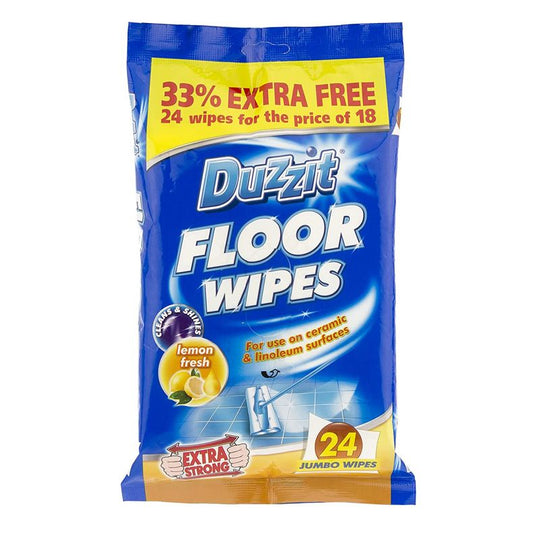 Duzzit Laminate & Wood Floor Wipes Lemon Fresh 24 Pack