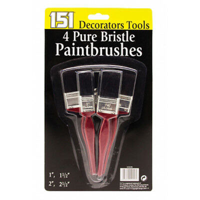 151 Decorators Tools Pure Bristle Paintbrushes 4 Pack