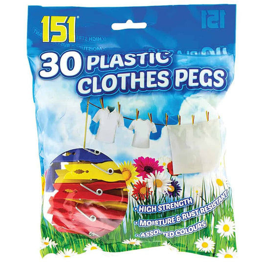 151 Plastic Clothes Pegs 30 Pack