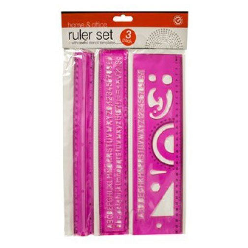 Stationery Ruler 3 Pack Set 30cm Wholesale