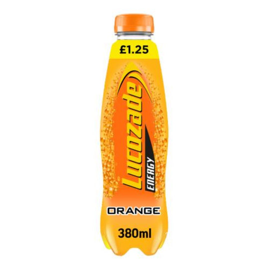 Lucozade Energy Drink PET 380ml Orange £1.25 PMP - Case of 24
