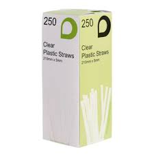 Clear Flexible Plastic Straws 250 Pack