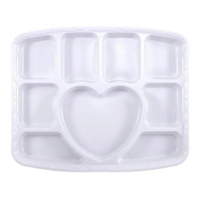 E-lite Plus Disposable Heavy Plastic Thali 9 Compartments White 25 Pack