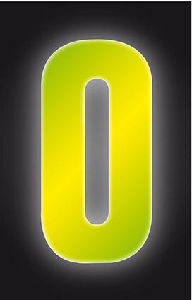 Wheelie Bin Sticker Yellow High Visibility Reflective - Number 0 Wholesale