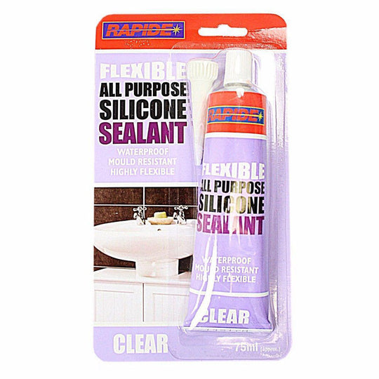 Rapide Flexible All Purpose Silicone Sealant Clear - Case of 24