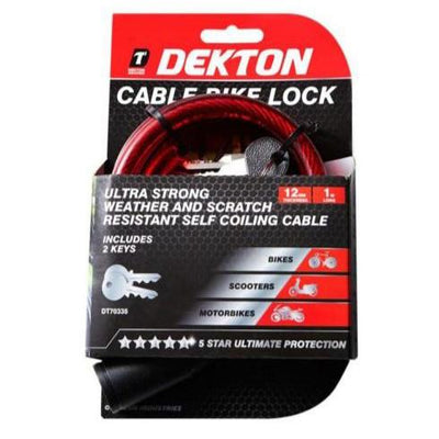 Dekton Cable Bike Lock 12mm x 1m