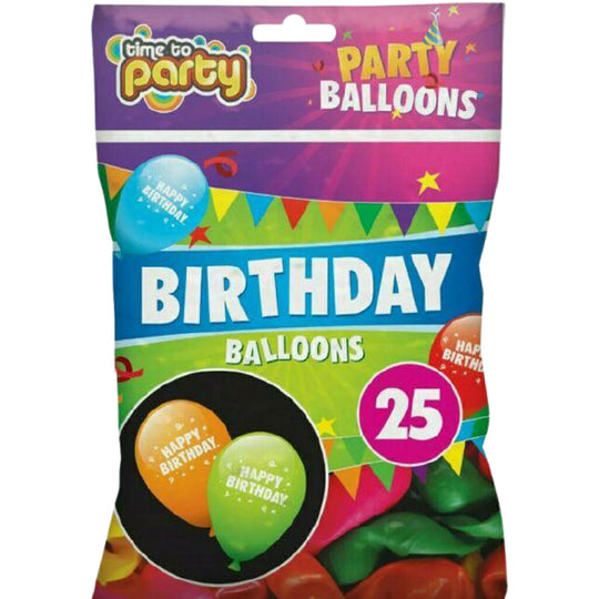 Happy Birthday Balloons 25Pk