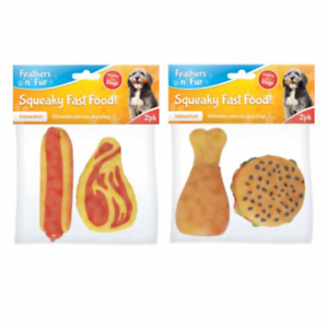 Squeaky Fast Food Dog Toy Assorted 2 Pack