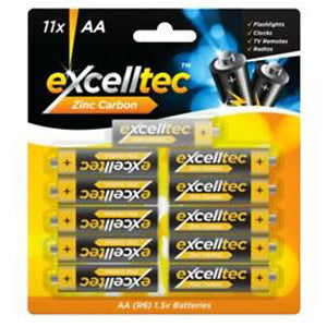 Excelltec Zinc Carbon AA Batteries 11pk
