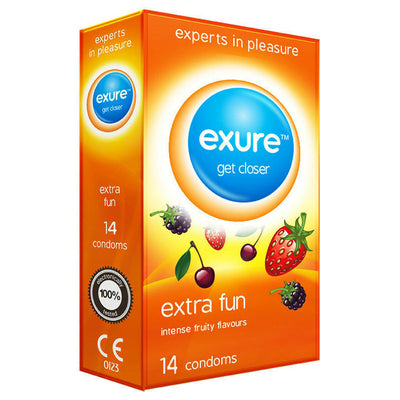 Exure Get Closer Extra Fun Fruity Flavoured Condoms 14 Pack