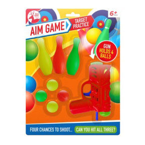 Ball Gun Game with Bowling Pins