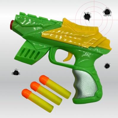 Toy Gun With 3 Foam Pellets