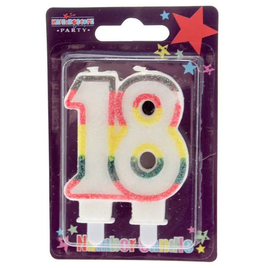 Multicolour Age 18 Candle - Case of 6