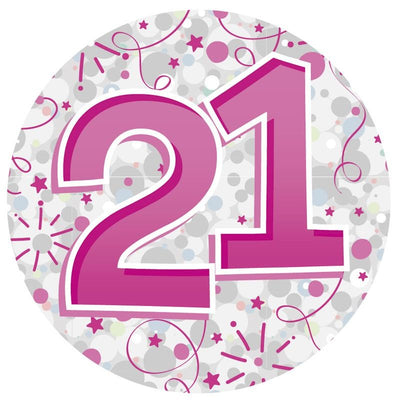 Age 21 Female Party Badge 15cm