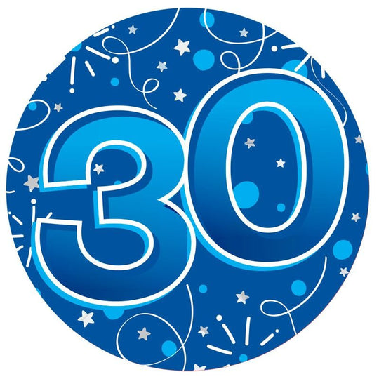 Age 30 Male Party Badge 15cm