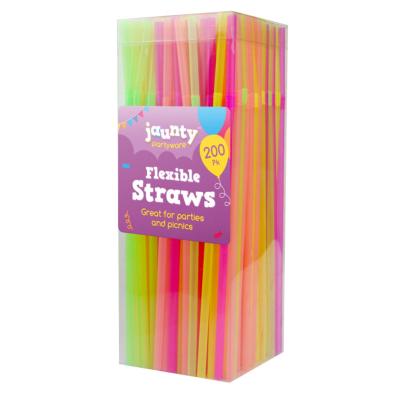 Flexible Plastic Straws 200pk