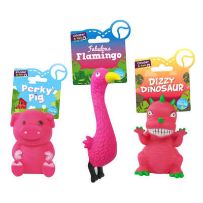 Vinyl Squeaky Dog Toys Assorted Animals