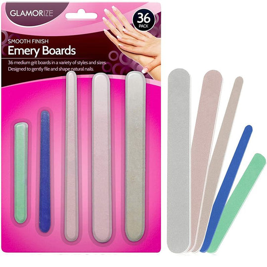 Glamorize Smooth Finish Manicure Emery Boards 28 Pack