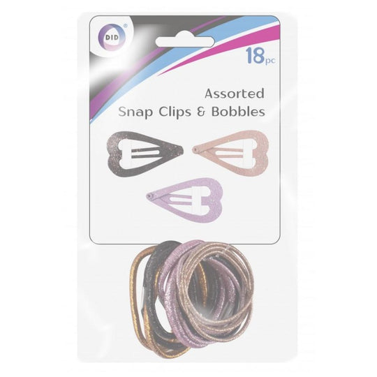 Snap Clip & Bobbles 18Pc