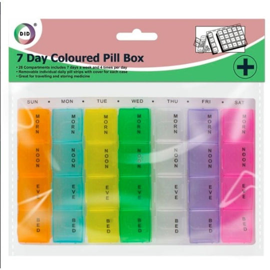 DID 7 Day Coloured Pill Box