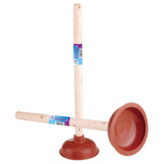 Sink Plunger with Long Wooden Handle