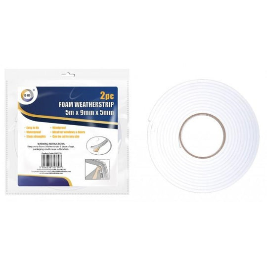 DID Foam Weather Strip 5m 2 Pack