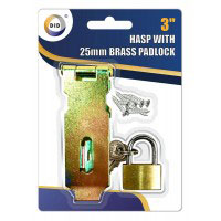 Hasp 3" With 25mm Brass Padlock