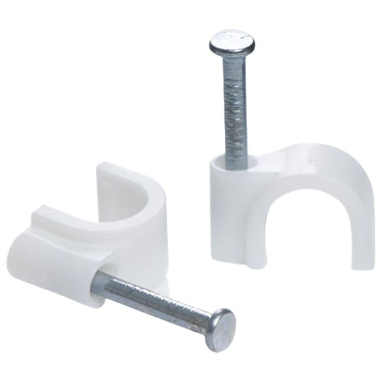 Cable Clips Round White 6.0mm