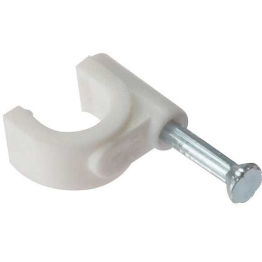 Cable Clips Round White 7.0mm
