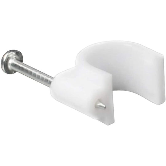 Cable Clips Round White 8.0mm