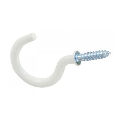 1 1/4" (30mm) Cup Hooks White Pvc