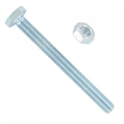 M8 X 80 Hex Bolts & Nuts Zinc