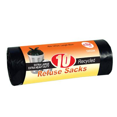 E-lite Style Extra Large Heavy Duty Black Refuse Sacks Bags 10
