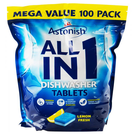 Astonish All in 1 Dishwasher Tablets Lemon 100 Mega Value Pack