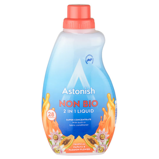 Astonish Non Bio 2 in 1 Laundry Liquid Tropical Papaya & Passion Flower 840ml - Case of 12
