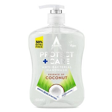 Astonish Antibacterial Handwash Protect & Care Coconut 650ml - Case of 12