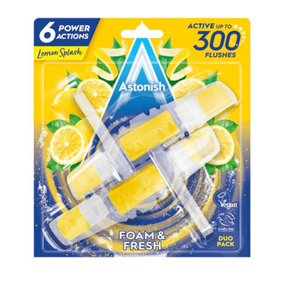 Astonish Foam & Fresh Rim Blocks Lemon Splash 2 Pack - Case of 9