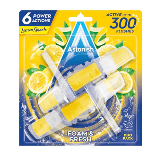 Astonish Foam & Fresh Rim Blocks Lemon Splash 2 Pack - Case of 9