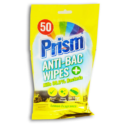 Prism Anti-Bac Wipes 50 Pack