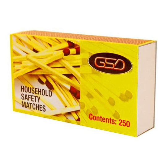 GSD Household Safety Matches 250 Sticks - Case of 12