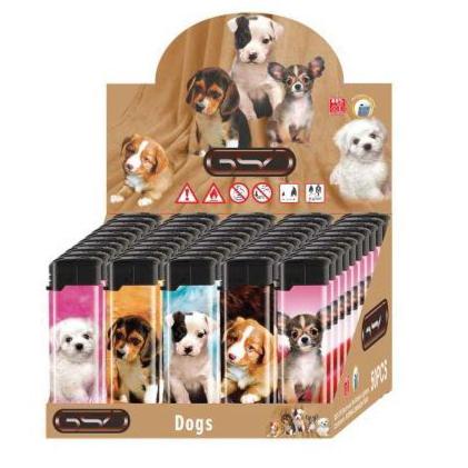GSD Electric Lighter Animal Puppies Design 4 Pack - Case of 12