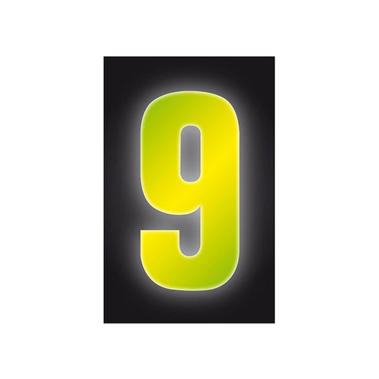 Number Sticker High Visibility Reflective 3” - Number 9