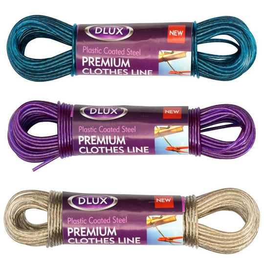 DLUX Premium Coated Steel Clothes Line 20m