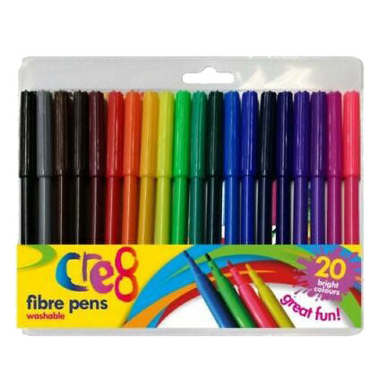 Cre8 Felt Tip Pens 20 Pack - Case of 12