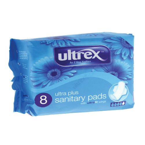 Ultrex Ultra Plus Sanitary Pads with Wings 8 Pack