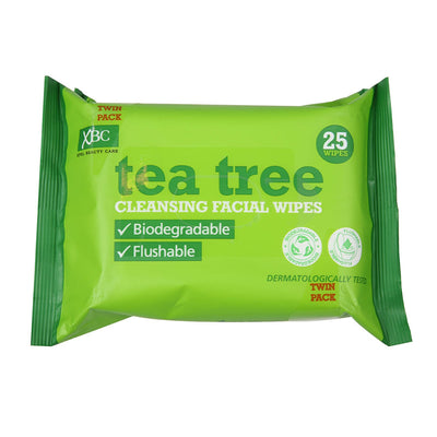 Xpel Tea Tree Facial Wipes Twin Pack - Case of 12