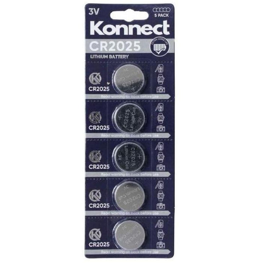 Konnect CR2025 Lithium Button Battery 3v - Pack Of 5