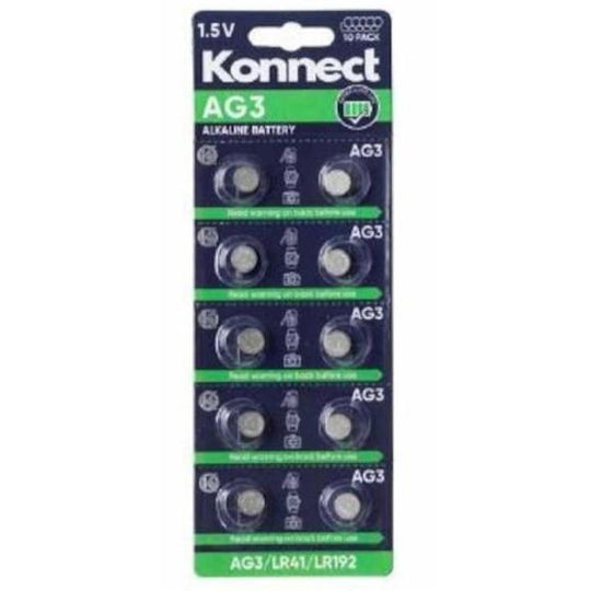Konnect Ag13 Alkaline Button Battery - 1.5v - Pack Of 10