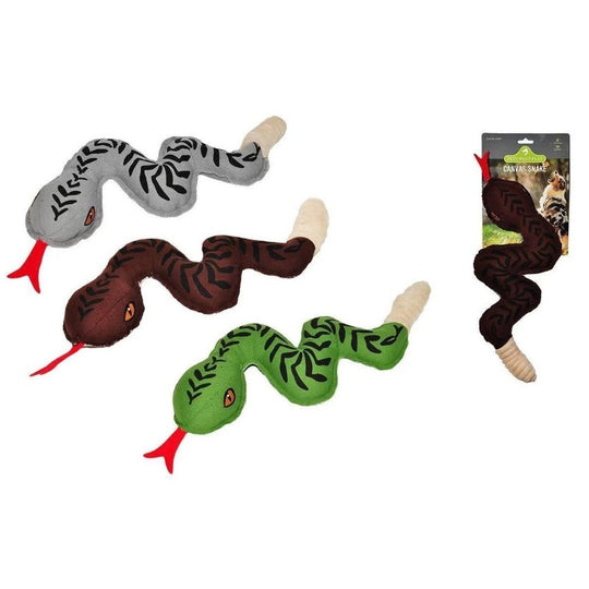Squeaker Canvas Snake Dog Toy