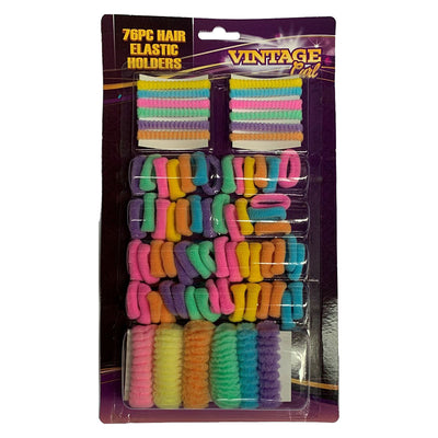Vintage Curl Hair Elastic Holders 76 Pack